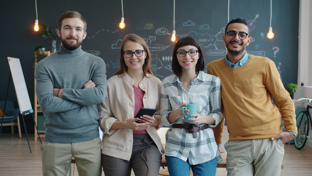 Team of professionals collaborating in a modern office in Belgium